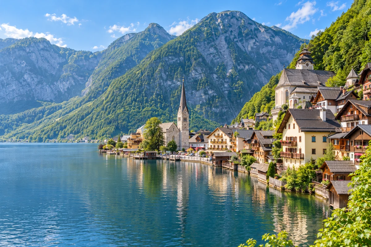Hallstatt aan de Hallstätter See.