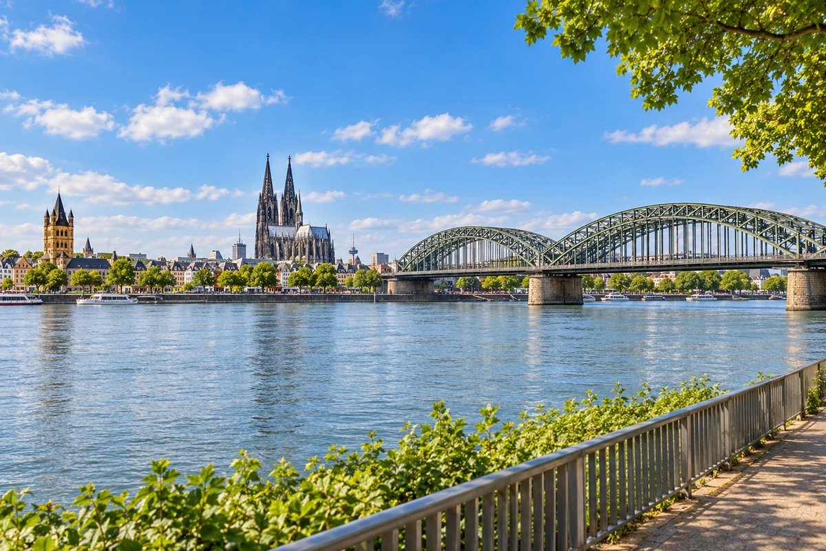 Kölner Dom en Hohenzollernbrücke in Keulen.