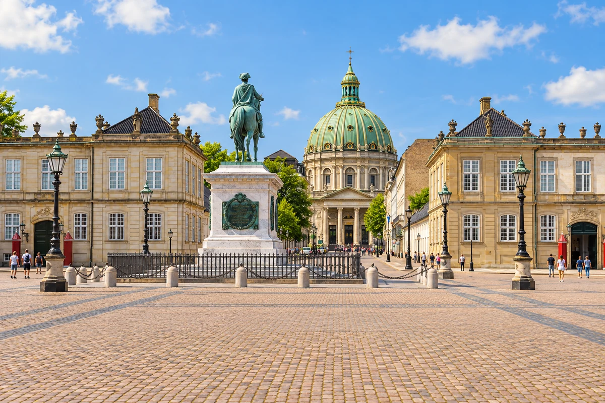 Amalienborg en Frederikskirken in Kopenhagen.